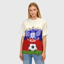 Футболка оверсайз женская Российский футбол, цвет: 3D-принт — фото 2