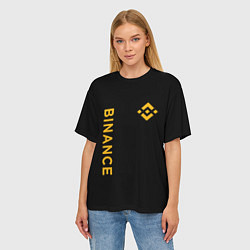 Футболка оверсайз женская БИНАНС ЛОГО КАРБОН BINANCE LOGO, цвет: 3D-принт — фото 2