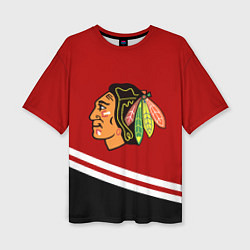 Футболка оверсайз женская Chicago Blackhawks, NHL, цвет: 3D-принт