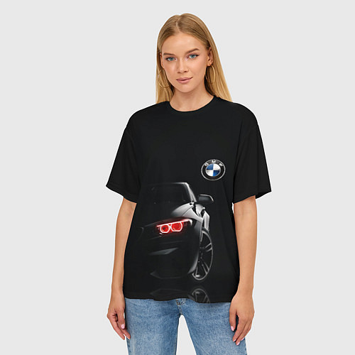 Женская футболка оверсайз BMW МИНИМЛ / 3D-принт – фото 3