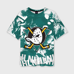 Футболка оверсайз женская Анахайм Дакс Anaheim Ducks, цвет: 3D-принт