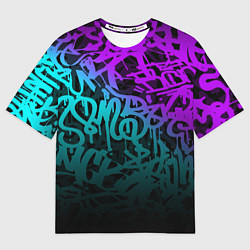 Футболка оверсайз женская НЕОНОВОЕ ГРАФФИТИ NEON, цвет: 3D-принт