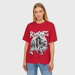 Футболка оверсайз женская BW Ramones, цвет: 3D-принт — фото 2