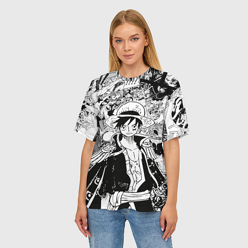 Женская футболка оверсайз Ван Пис, One Piece, манга / 3D-принт – фото 3
