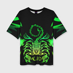 Футболка оверсайз женская Acid scorpion, цвет: 3D-принт