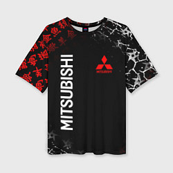 Футболка оверсайз женская MITSUBISHI SAMURAI JAPAN STYLE ИЕРОГЛИФЫ, цвет: 3D-принт