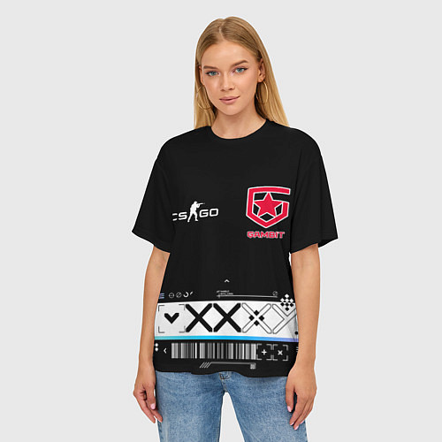 Женская футболка оверсайз GAMBIT CS:GO Printstream / 3D-принт – фото 3