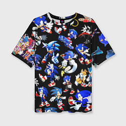 Женская футболка оверсайз SONIC PATTERN HERO СОННИК