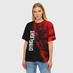 Футболка оверсайз женская DYING LIGHT RED ZOMBIE FACE, цвет: 3D-принт — фото 2