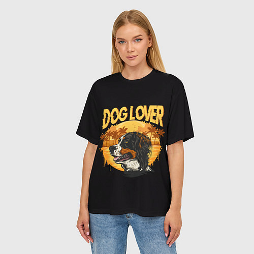 Женская футболка оверсайз Любитель Собак Dog Lover / 3D-принт – фото 3
