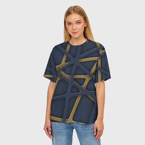 Женская футболка оверсайз 3Д абстракция KVIks / 3D-принт – фото 3