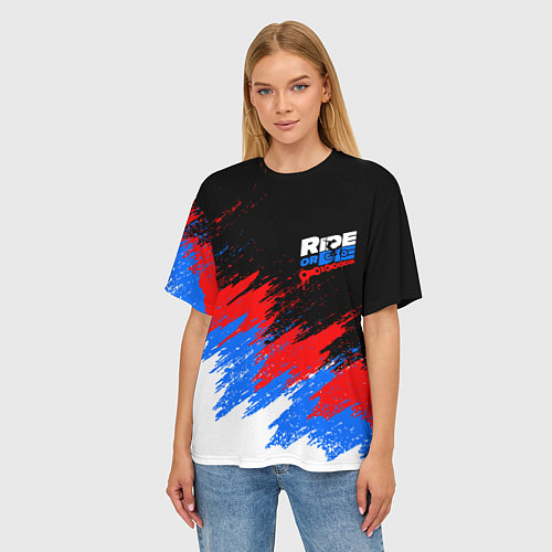 Женская футболка оверсайз RIDE OR DIE RUSSIA EXTREME / 3D-принт – фото 3