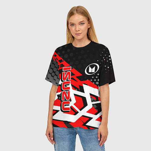 Женская футболка оверсайз Isuzu Исудзу / 3D-принт – фото 3