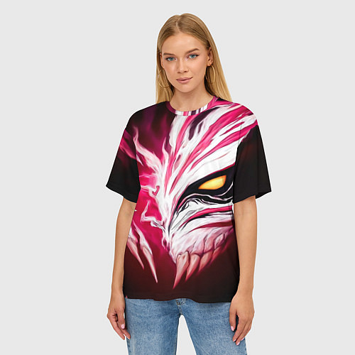 Женская футболка оверсайз Маска пустого Блич / 3D-принт – фото 3