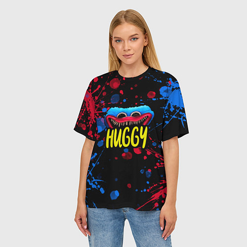 Женская футболка оверсайз Huggy / 3D-принт – фото 3