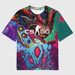 Футболка оверсайз женская CS GO ПОПУЛЯРНЫЕ СКИНЫ POP SKIN, цвет: 3D-принт