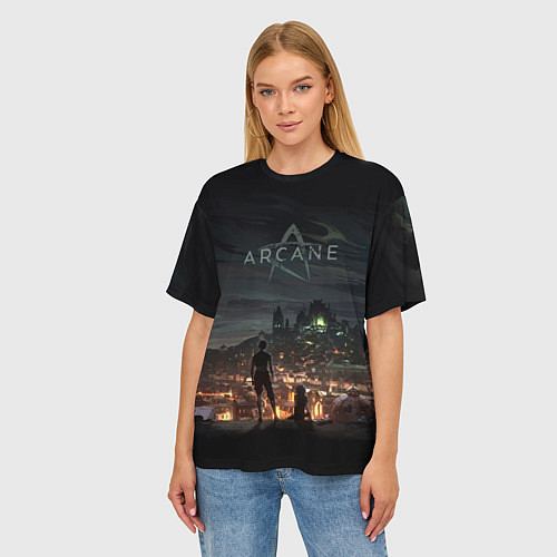 Женская футболка оверсайз Акрейн А / 3D-принт – фото 3