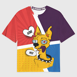 Футболка оверсайз женская Comics Пес Dog Love Yes, цвет: 3D-принт
