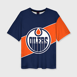 Футболка оверсайз женская Эдмонтон Ойлерз Edmonton Oilers NHL, цвет: 3D-принт