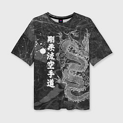 Футболка оверсайз женская Токийский Дракон Иероглифы Dragon Japan, цвет: 3D-принт