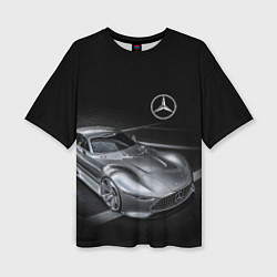 Футболка оверсайз женская Mercedes-Benz motorsport black, цвет: 3D-принт