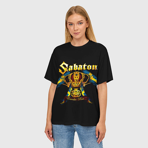 Женская футболка оверсайз Carolus Rex - Sabaton / 3D-принт – фото 3