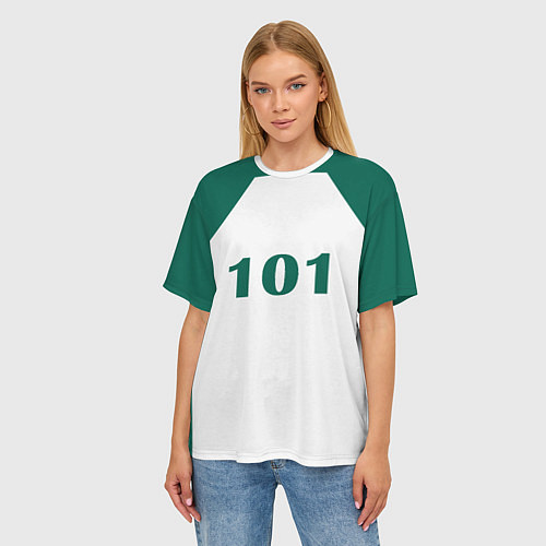 Женская футболка оверсайз Как в Игре в Кальмара Футболка игрока 101 Жан Док- / 3D-принт – фото 3