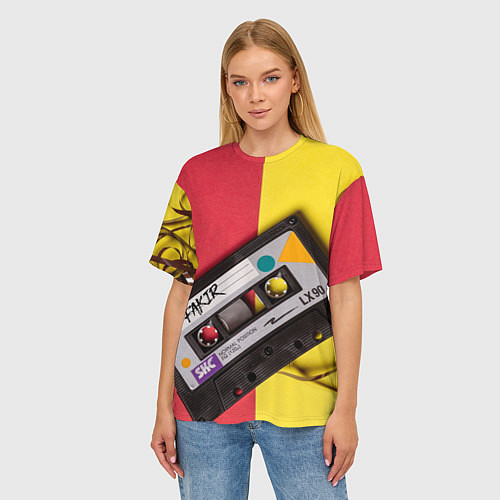 Женская футболка оверсайз FULL OLD DCHOOL / 3D-принт – фото 3