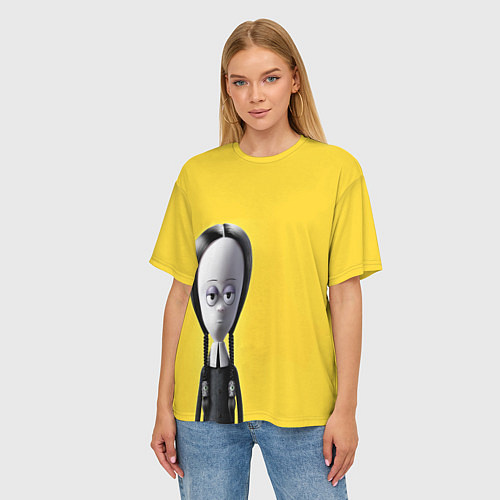 Женская футболка оверсайз Семейка Аддамс - Горящий Тур Уэндзи / 3D-принт – фото 3