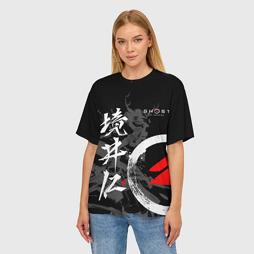 Женская футболка оверсайз Ghost of Tsushima Призрак Цусимы / 3D-принт – фото 3