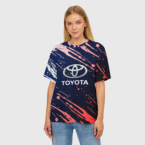 Женская футболка оверсайз Toyota градиент / 3D-принт – фото 3