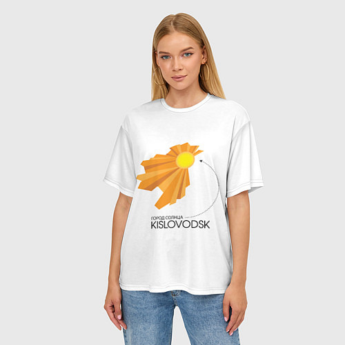 Женская футболка оверсайз Я люблю Кисловодск / 3D-принт – фото 3