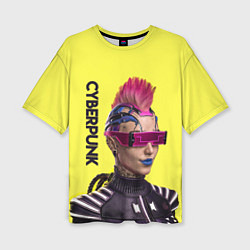 Футболка оверсайз женская Cyberpunk Панк, цвет: 3D-принт