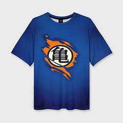 Футболка оверсайз женская Рваный логотип Гоку Dragon Ball, цвет: 3D-принт