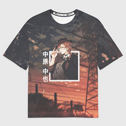Футболка оверсайз женская Чуя Накахара Chuuya Nakahara в очках, цвет: 3D-принт