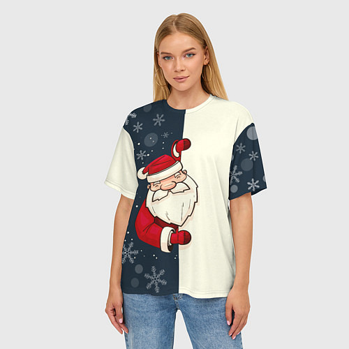Женская футболка оверсайз Привет Дед Мороз / 3D-принт – фото 3
