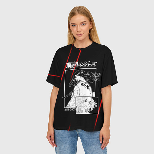 Женская футболка оверсайз БАДЖИ И МАЙКИ ТОСВА И ВАЛЬХАЛЛА / 3D-принт – фото 3