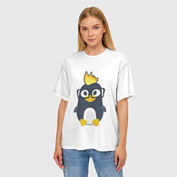 Футболка оверсайз женская Linux пингвин Талисман для программистов, цвет: 3D-принт — фото 2