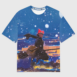 Женская футболка оверсайз Ведьмина служба доставки