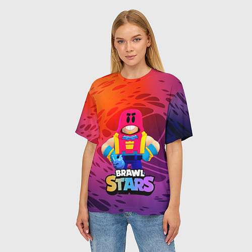 Женская футболка оверсайз GROM ИЗ ИГРЫ BRAWL STARS / 3D-принт – фото 3