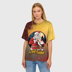 Футболка оверсайз женская Santa love you, цвет: 3D-принт — фото 2