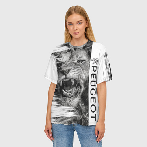 Женская футболка оверсайз Peugeotlion / 3D-принт – фото 3