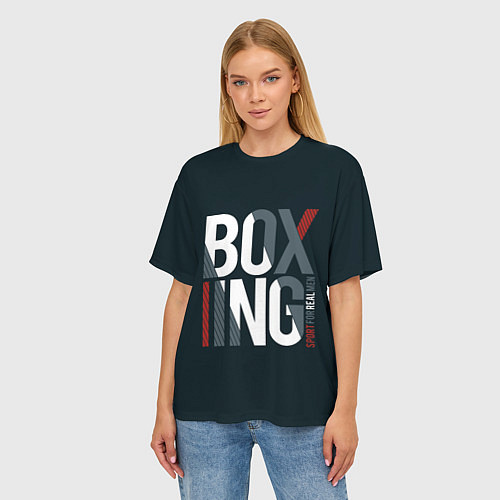 Женская футболка оверсайз Бокс - Boxing / 3D-принт – фото 3