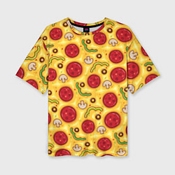 Футболка оверсайз женская Pizza salami, цвет: 3D-принт