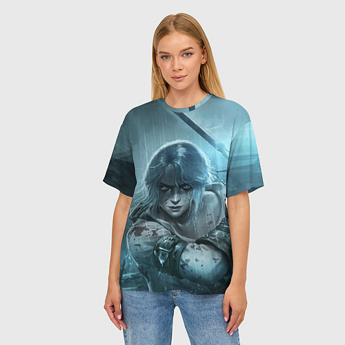 Женская футболка оверсайз ЦИРИ, ВЕДЬМАК, THE WITCHER / 3D-принт – фото 3