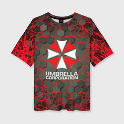 Футболка оверсайз женская Umbrella Corporation соты, цвет: 3D-принт