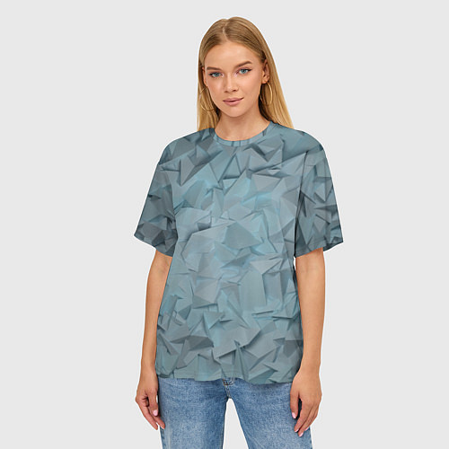 Женская футболка оверсайз ЛеДяная Геометрия / 3D-принт – фото 3