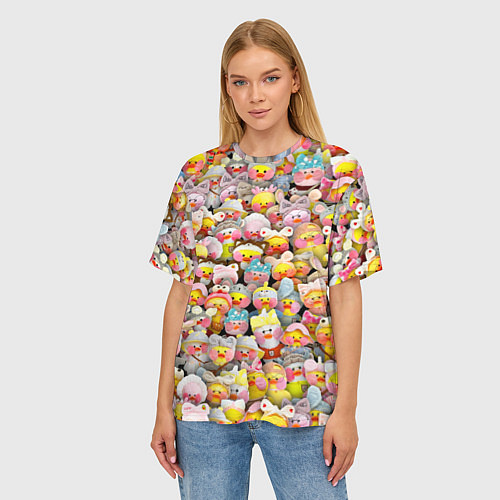 Женская футболка оверсайз Уточки Лалафанфан / 3D-принт – фото 3