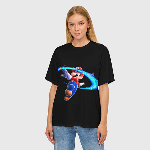 Женская футболка оверсайз Марио волшебник / 3D-принт – фото 3