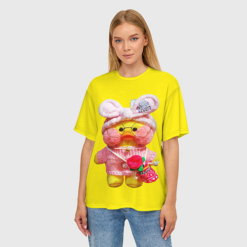 Женская футболка оверсайз УТЯ УТОЧКА ЛАЛАФАНФАН / 3D-принт – фото 3